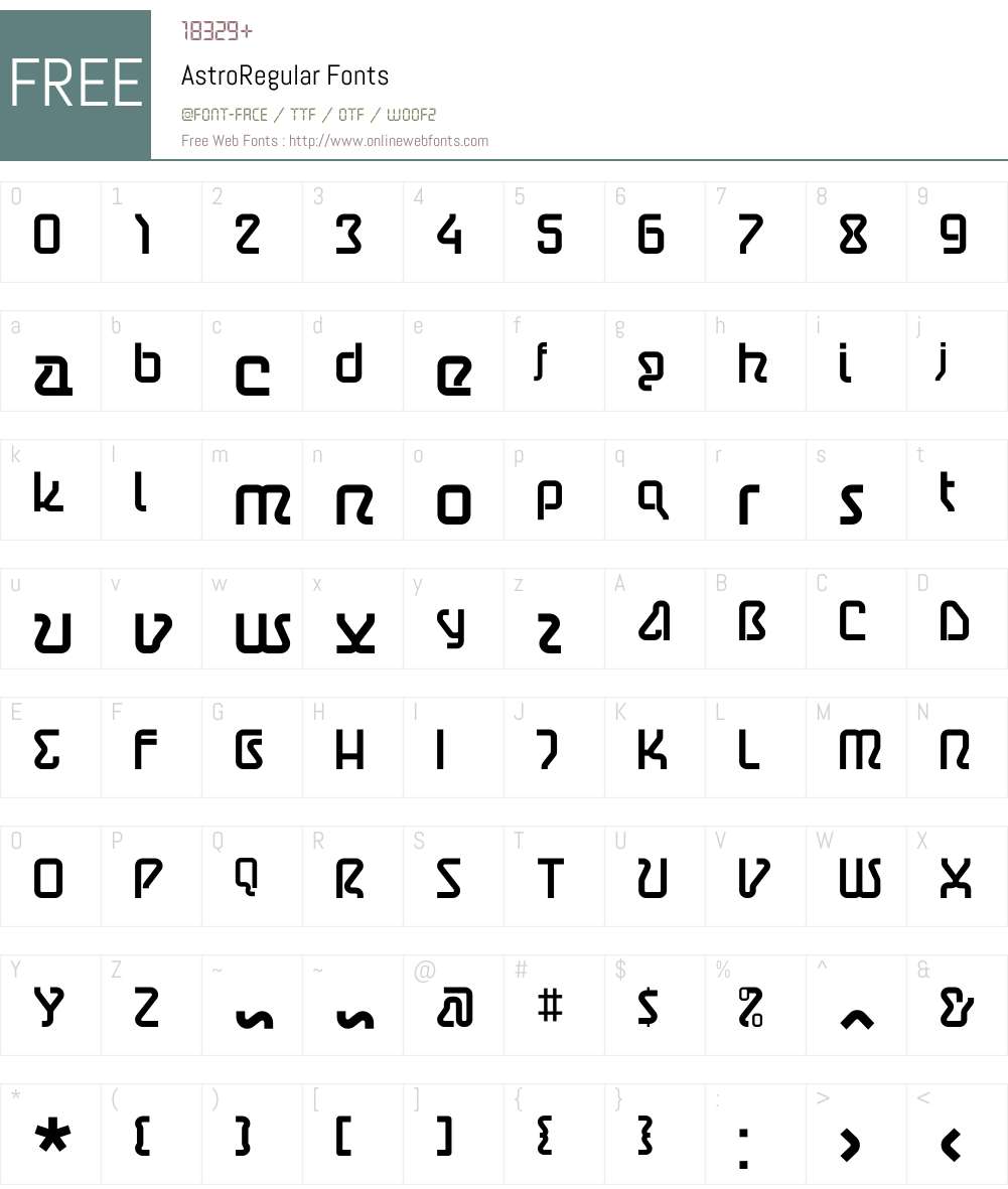 AstroRegular Font Screenshots