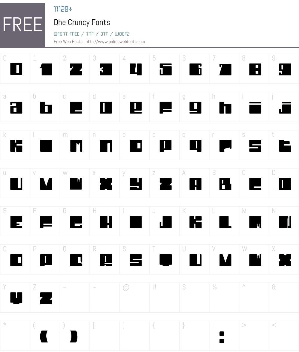Dhe Cruncy Font Screenshots