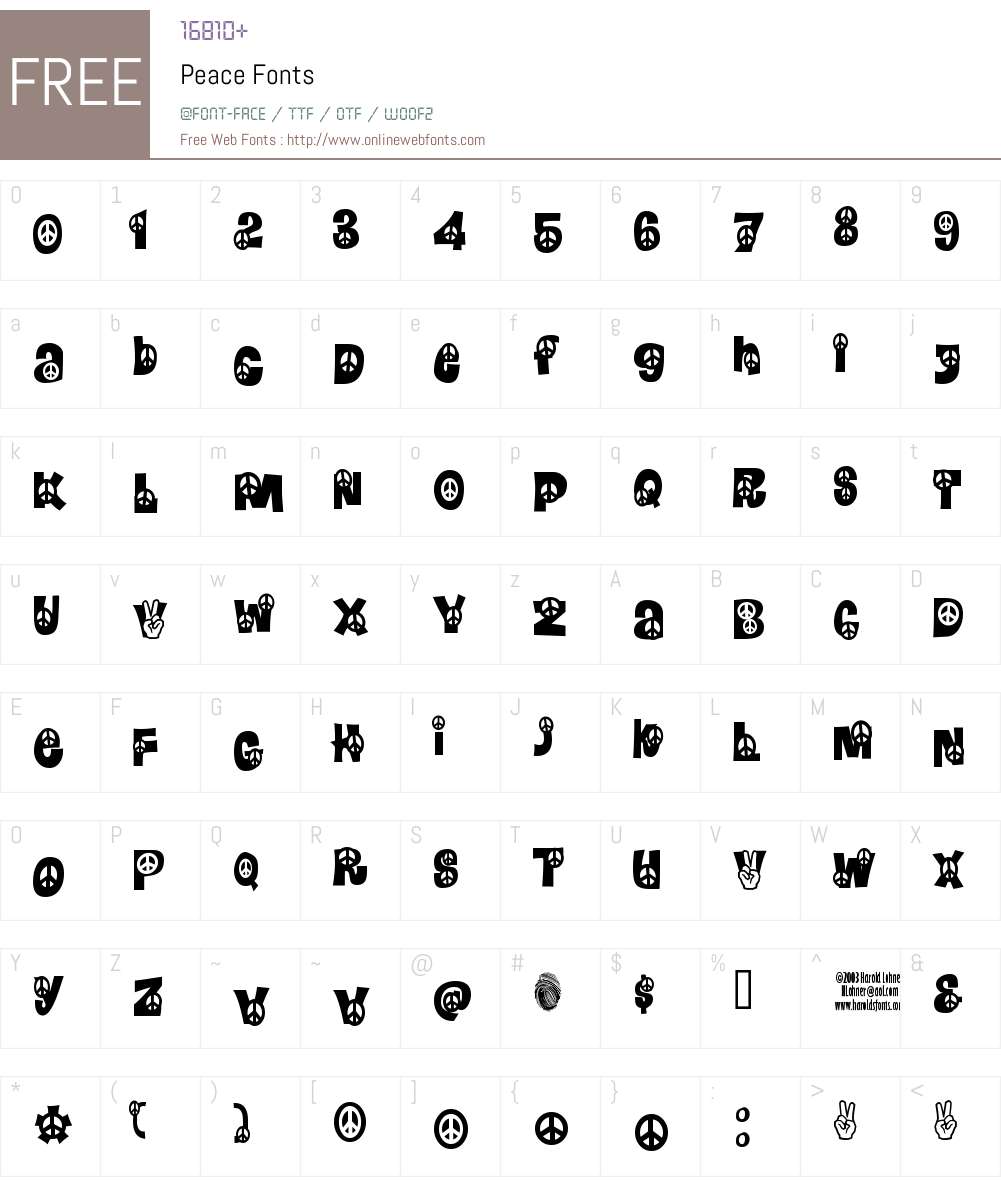 Peace Font Screenshots
