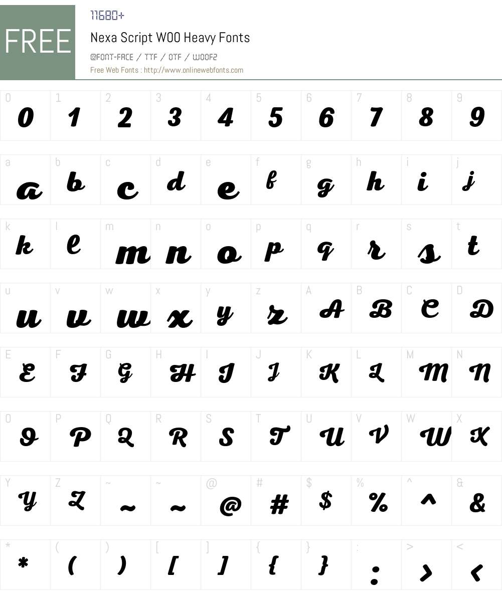 NexaScriptW00-Heavy Font Screenshots