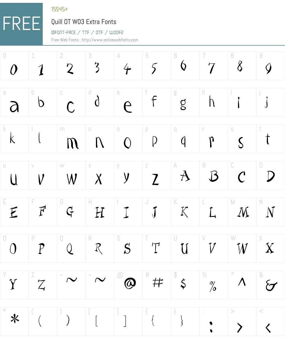 FF Quill Font Screenshots