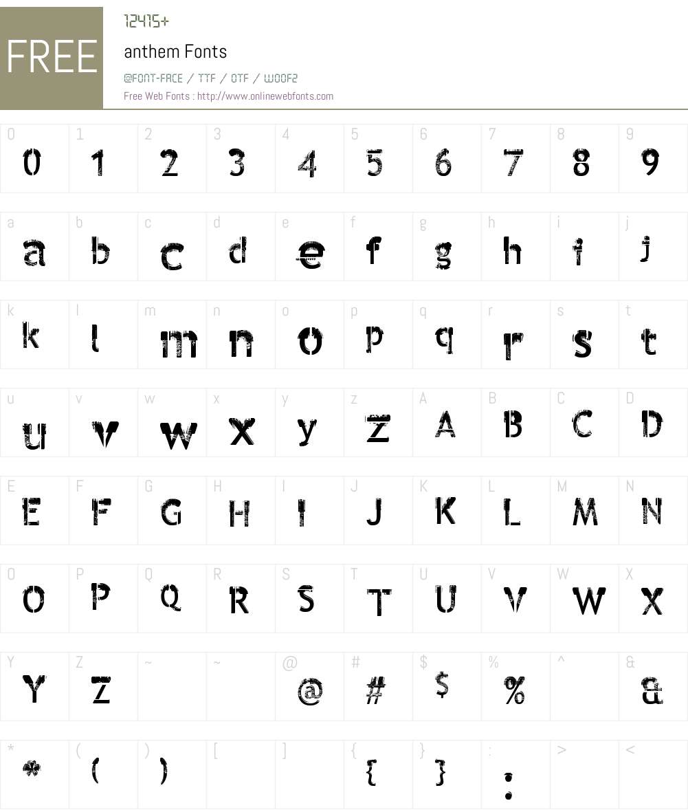 anthem Font Screenshots