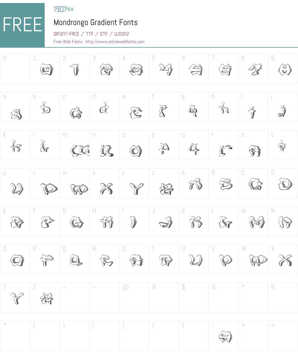 Mondrongo Gradient Font Screenshots