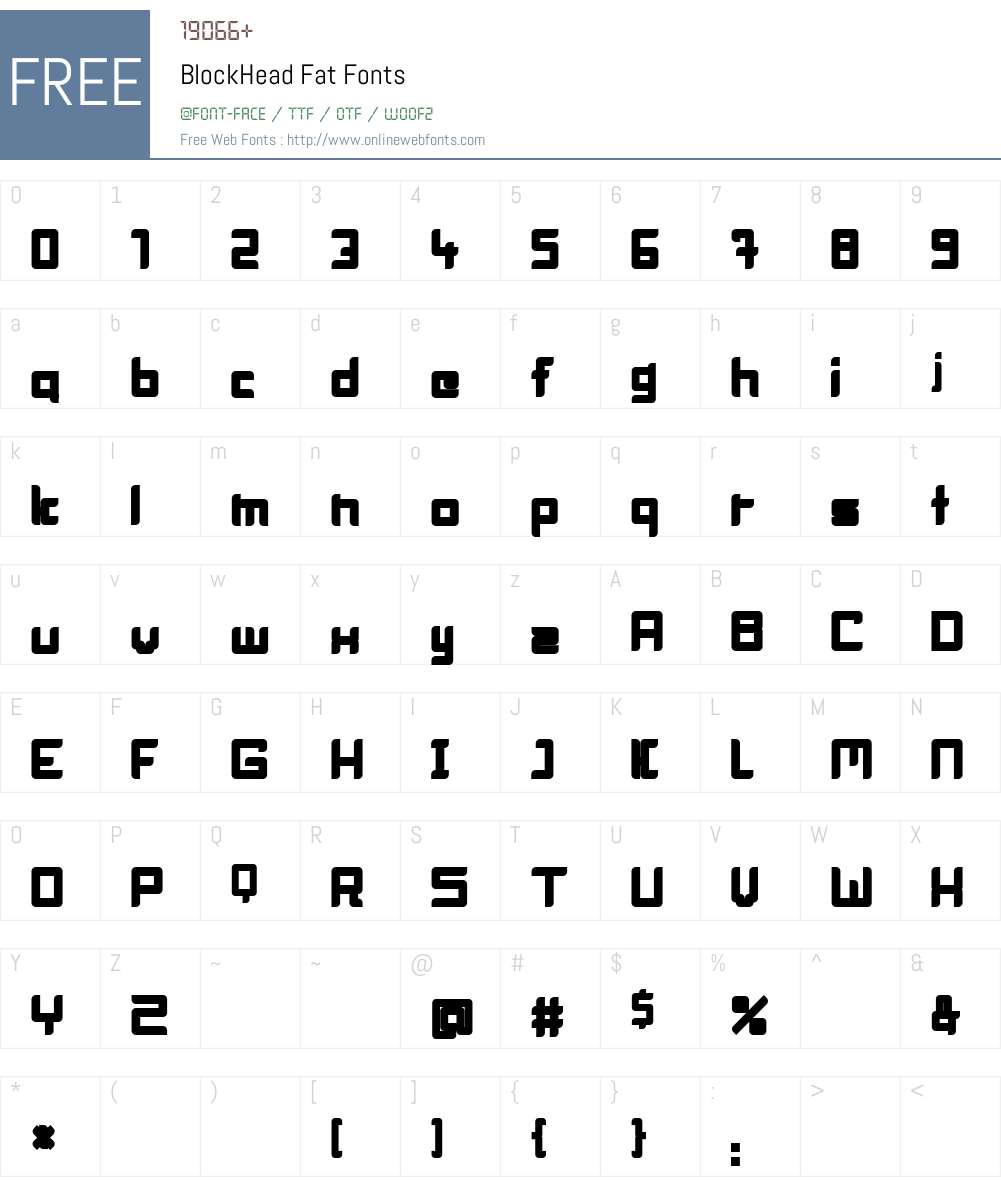BlockHead Font Screenshots