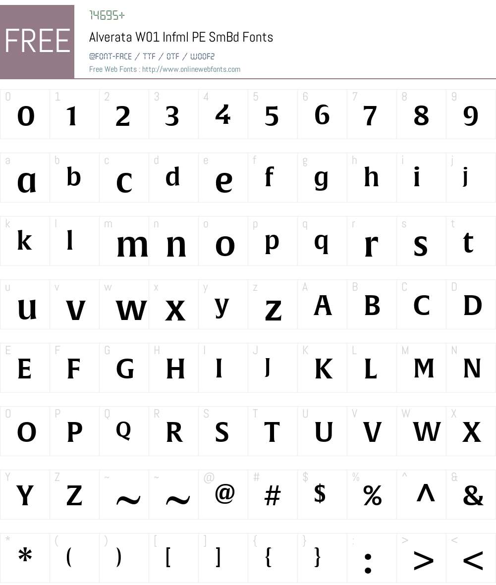 AlverataW01-InfmlPESmBd Font Screenshots