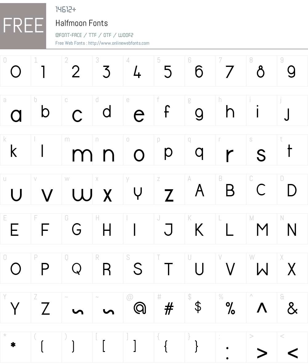 Halfmoon Font Screenshots