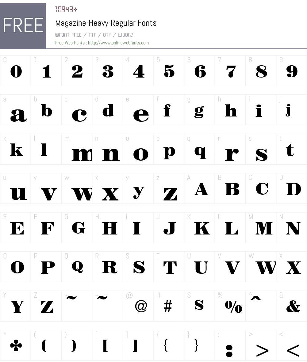Magazine-Heavy Font Screenshots
