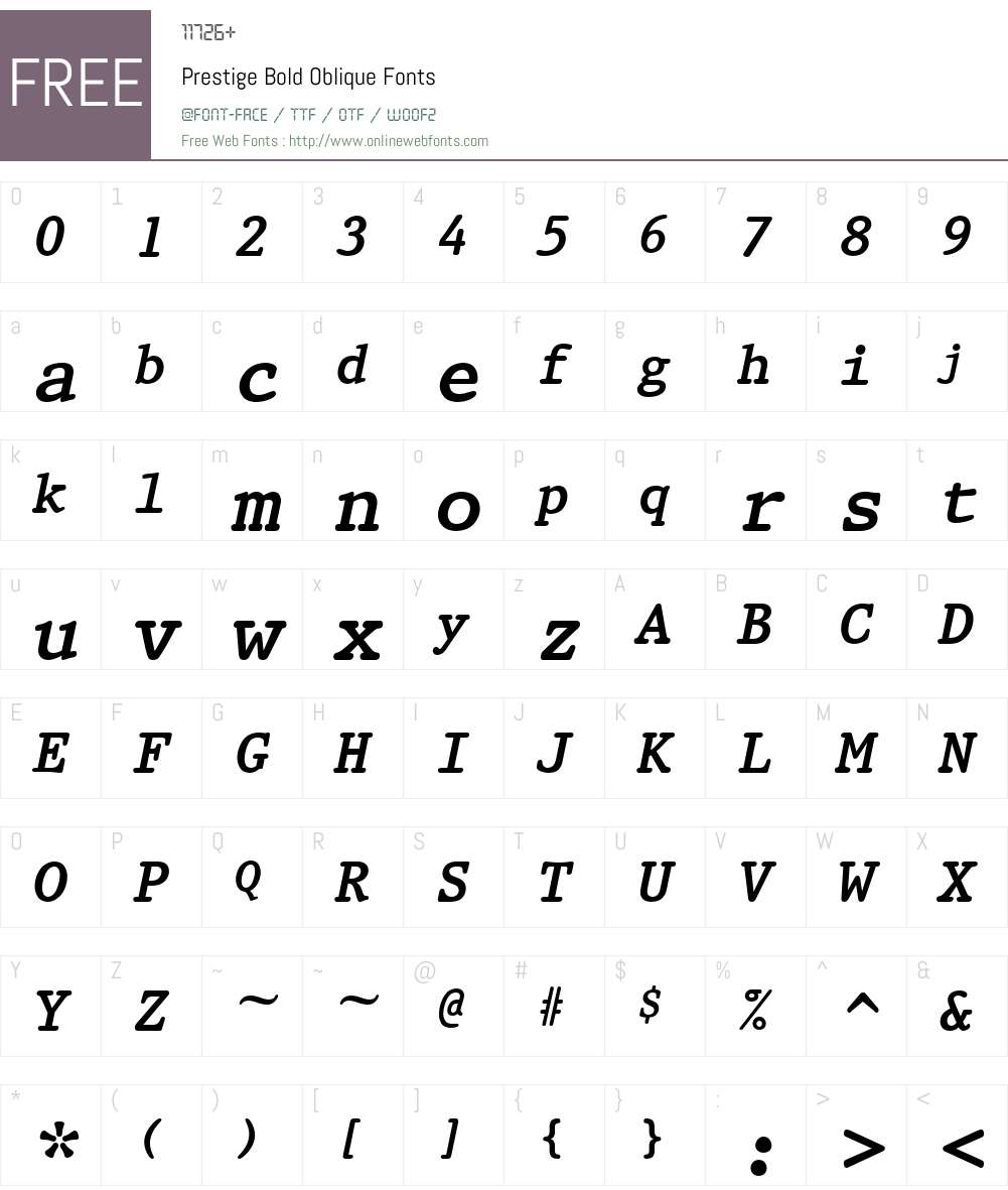 Prestige Font Screenshots