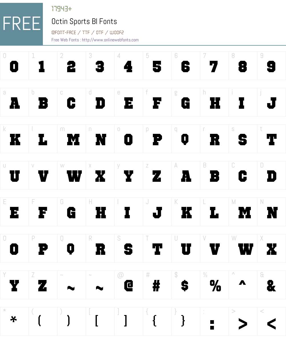 Octin Sports Font Screenshots