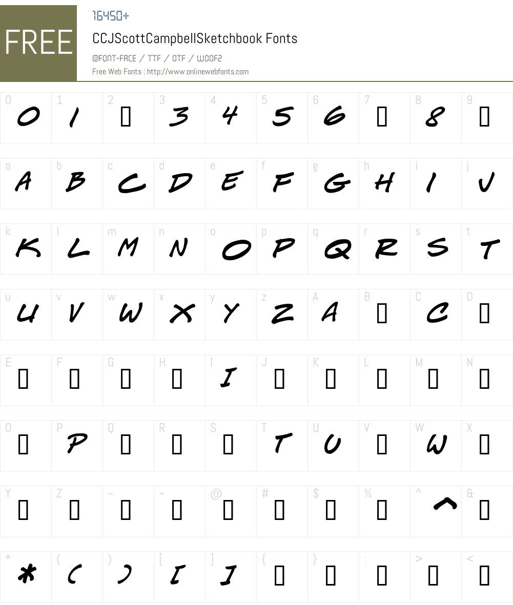 CCJScottCampbellSketchbook Font Screenshots