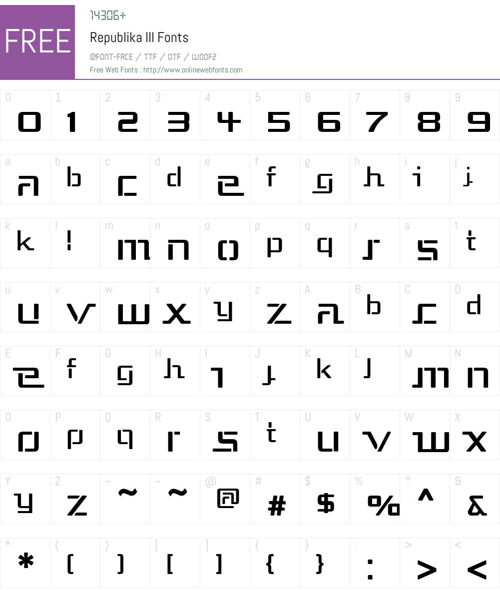 Republika III Font Screenshots