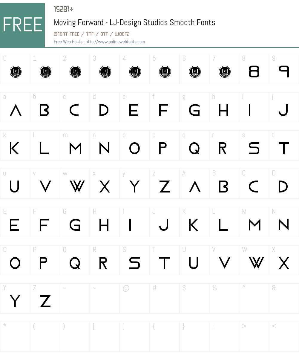 Moving Forward Font Screenshots