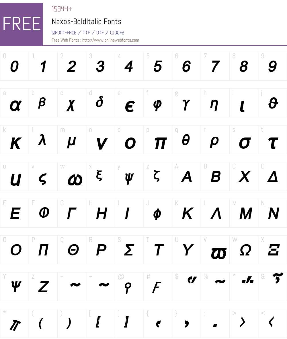 Naxos Font Screenshots