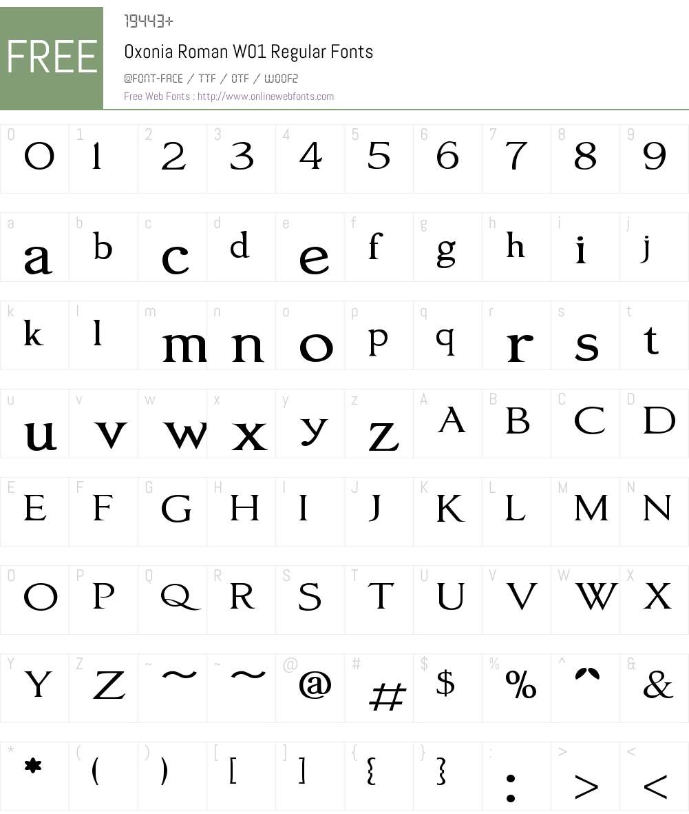 OxoniaRomanW01-Regular Font Screenshots