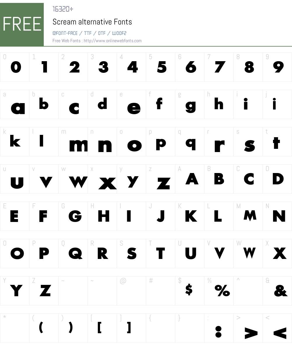 Scream alternative Font Screenshots