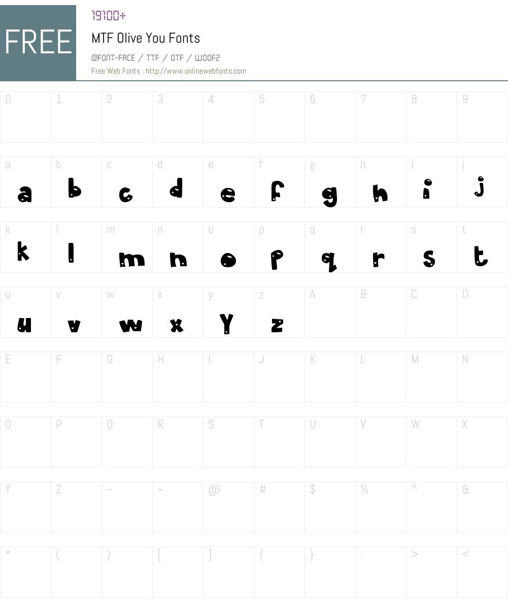 MTF Olive You Font Screenshots