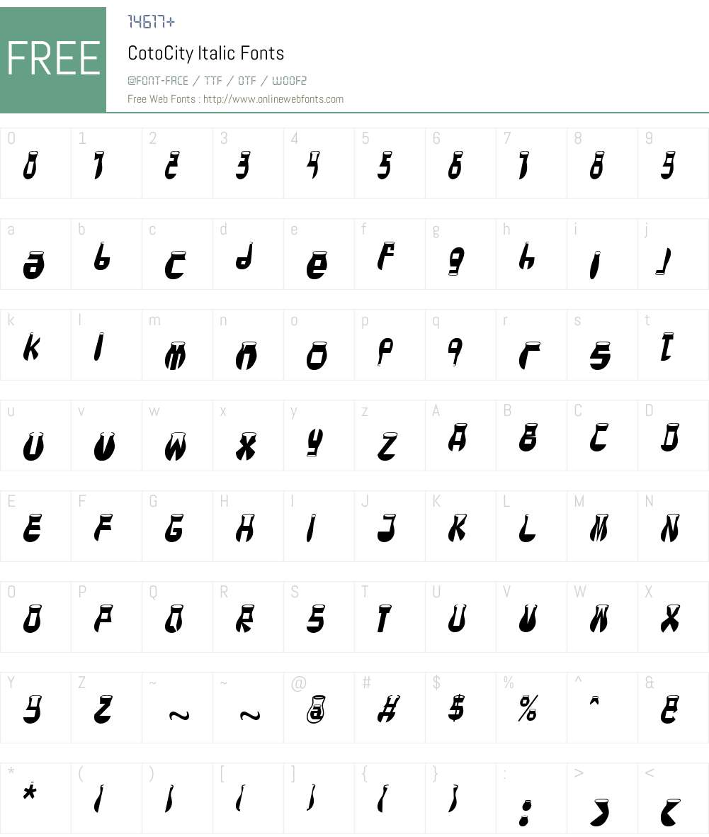 CotoCity Font Screenshots