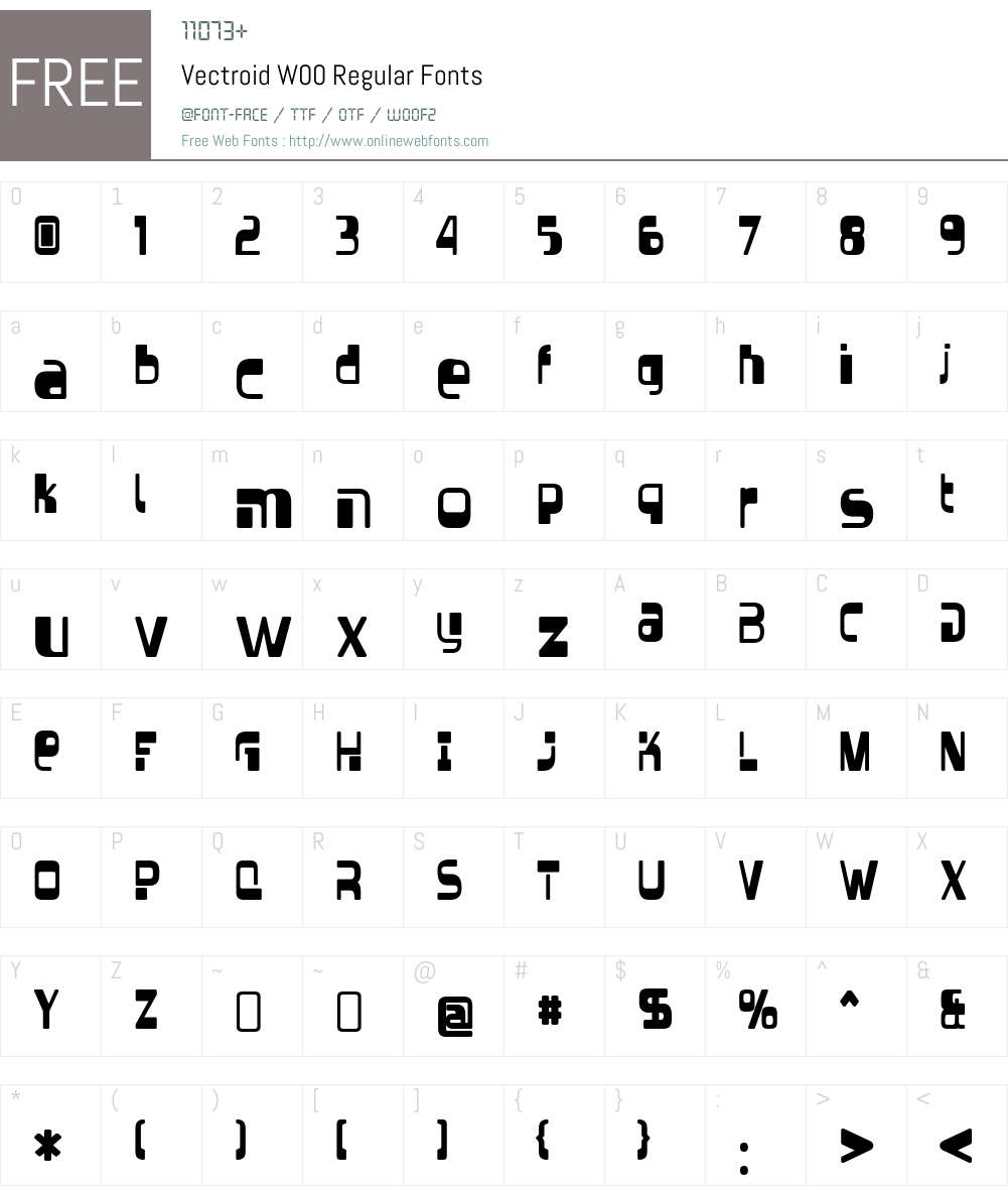 VectroidW00-Regular Font Screenshots