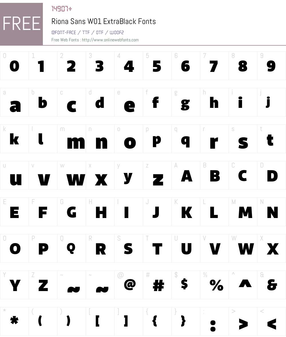RionaSansW01-ExtraBlack Font Screenshots