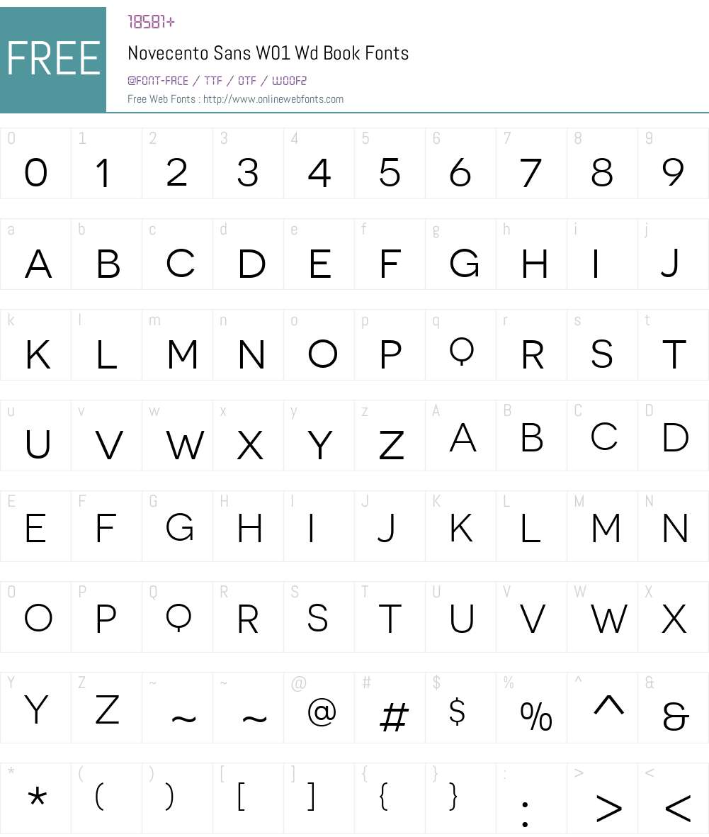NovecentoSansW01-WdBook Font Screenshots