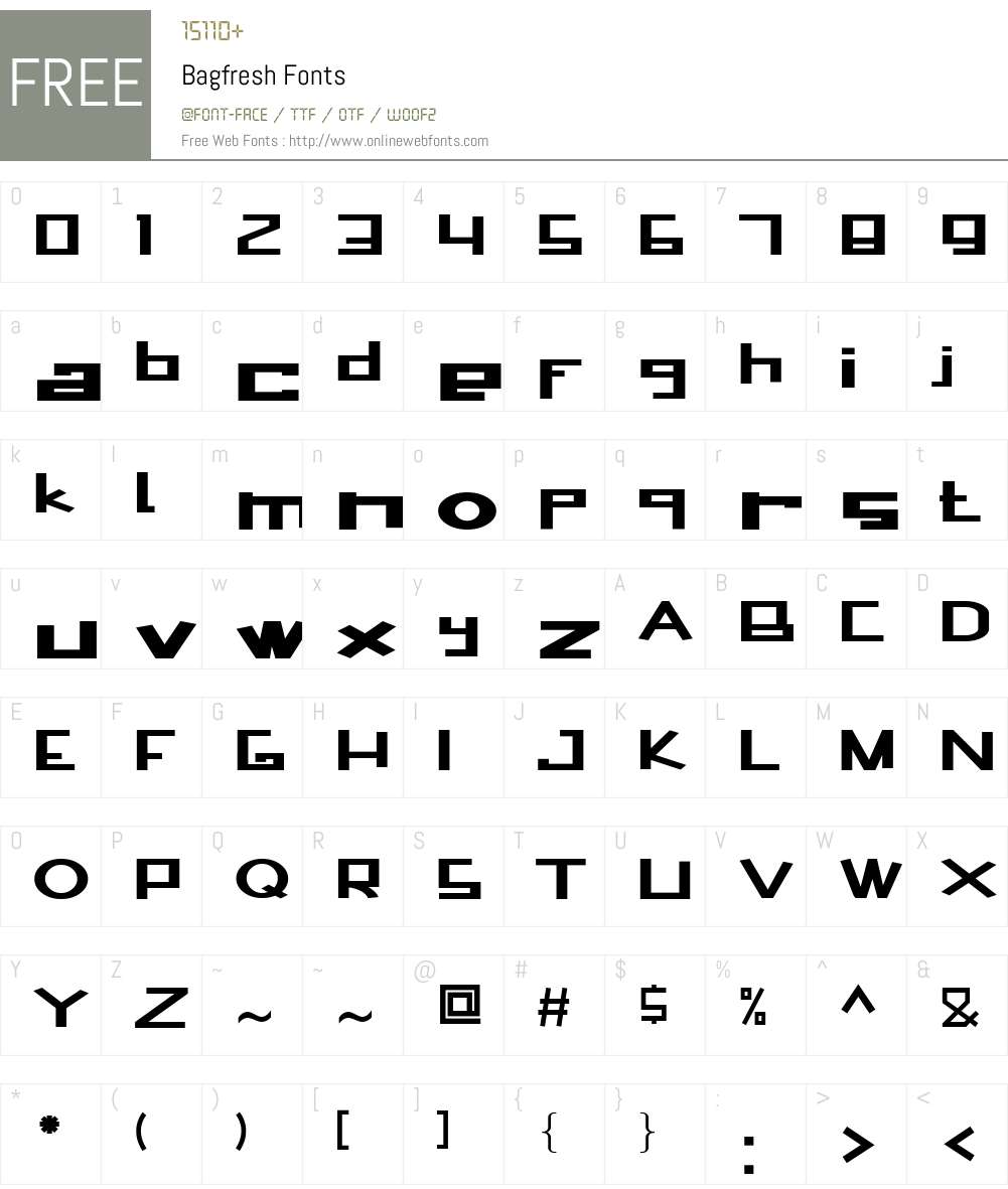 Bagfresh Font Screenshots