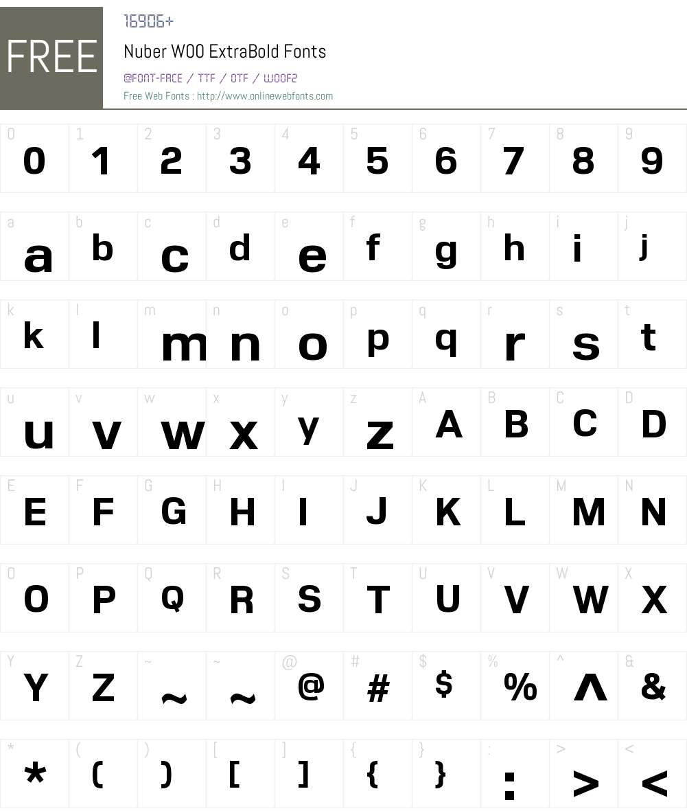 NuberW00-ExtraBold Font Screenshots