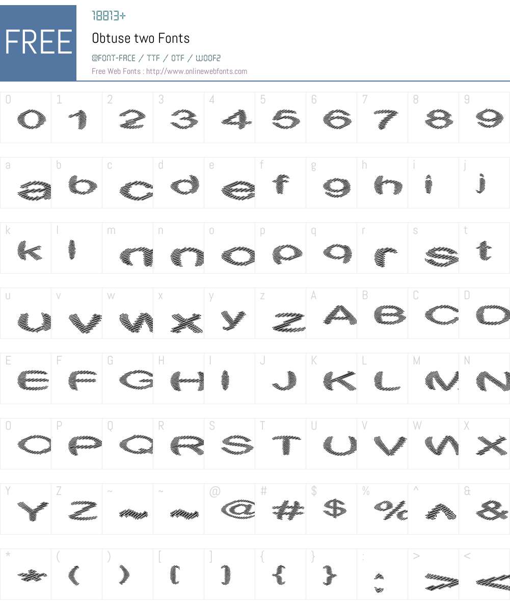 Obtuse two Font Screenshots