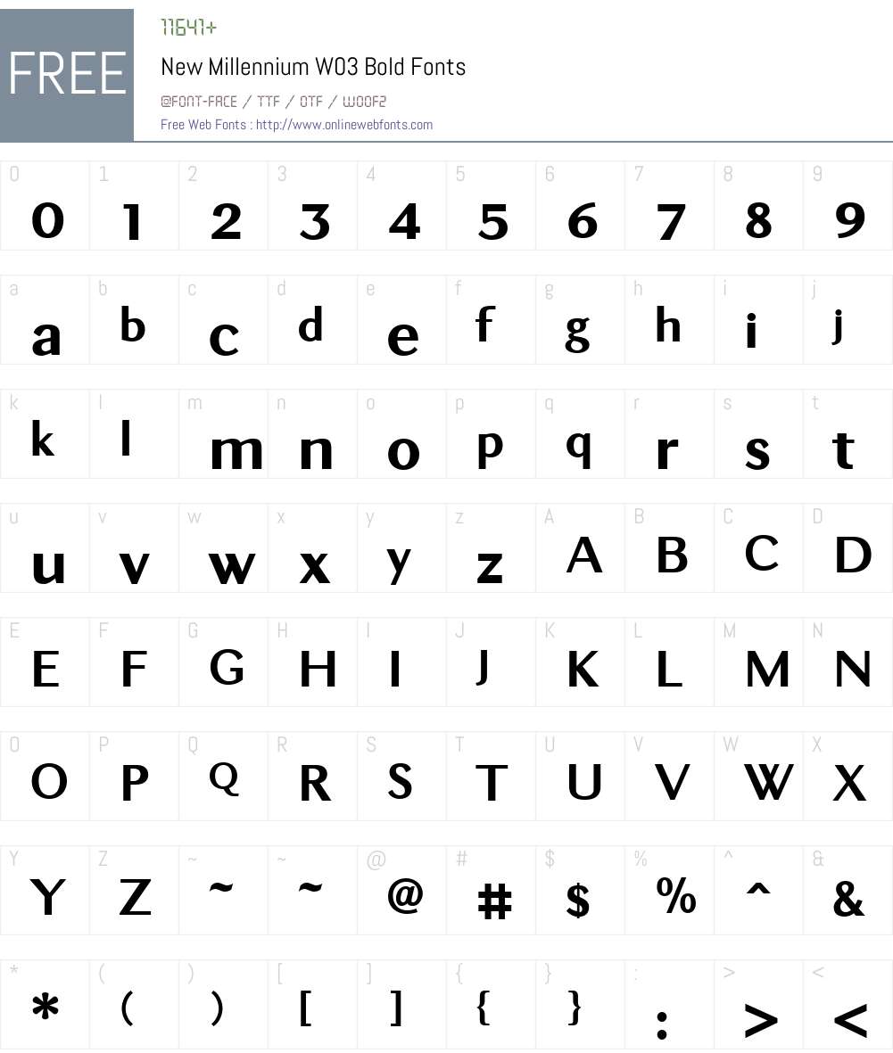 New Millennium Font Screenshots