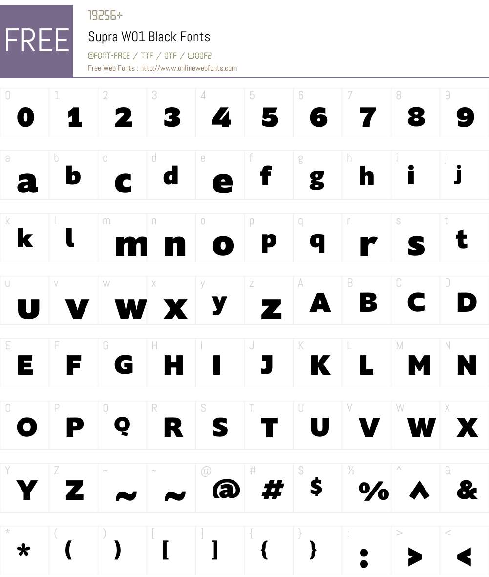 SupraW01-Black Font Screenshots