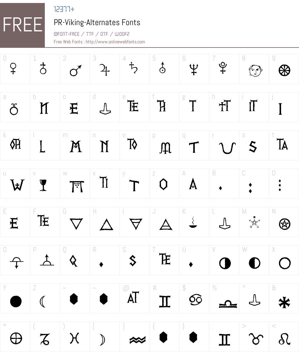 PR-Viking-Alternates Font Screenshots
