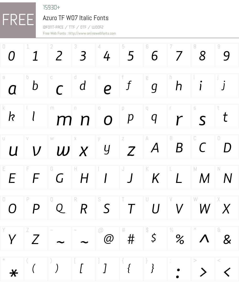 Azuro Font Screenshots