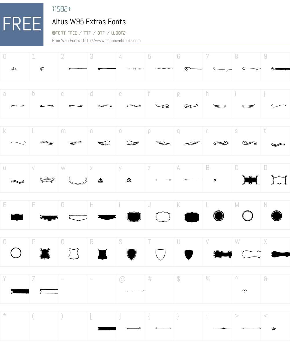 AltusW95-Extras Font Screenshots