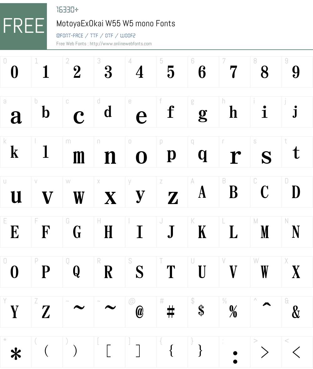 Motoya Okai Font Screenshots
