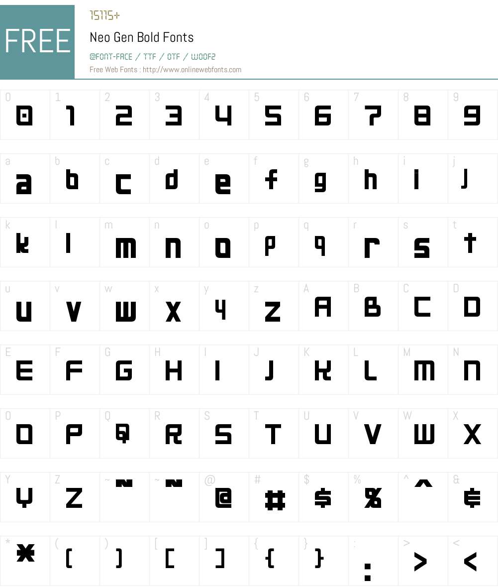 Neo Gen Font Screenshots