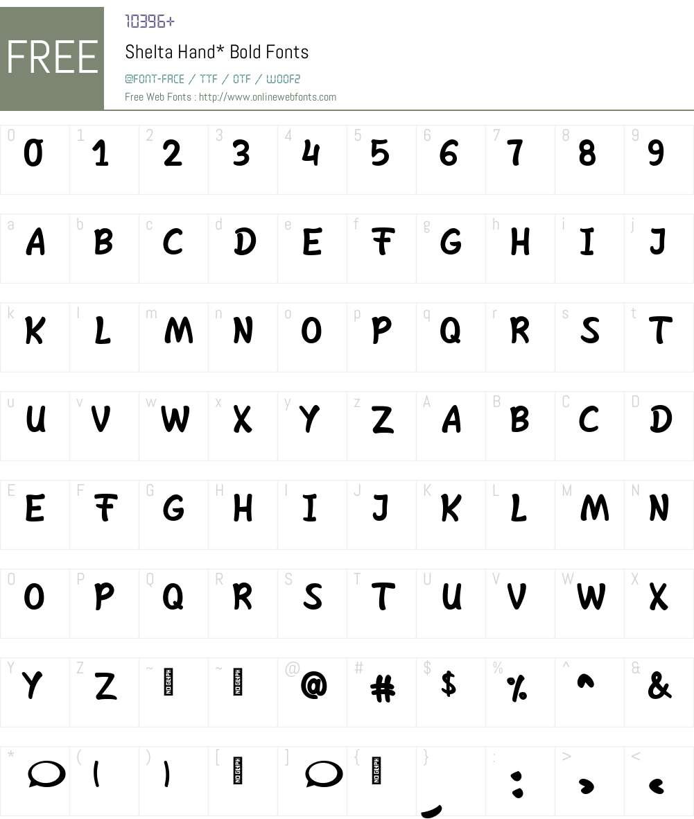 Shelta Hand* Font Screenshots