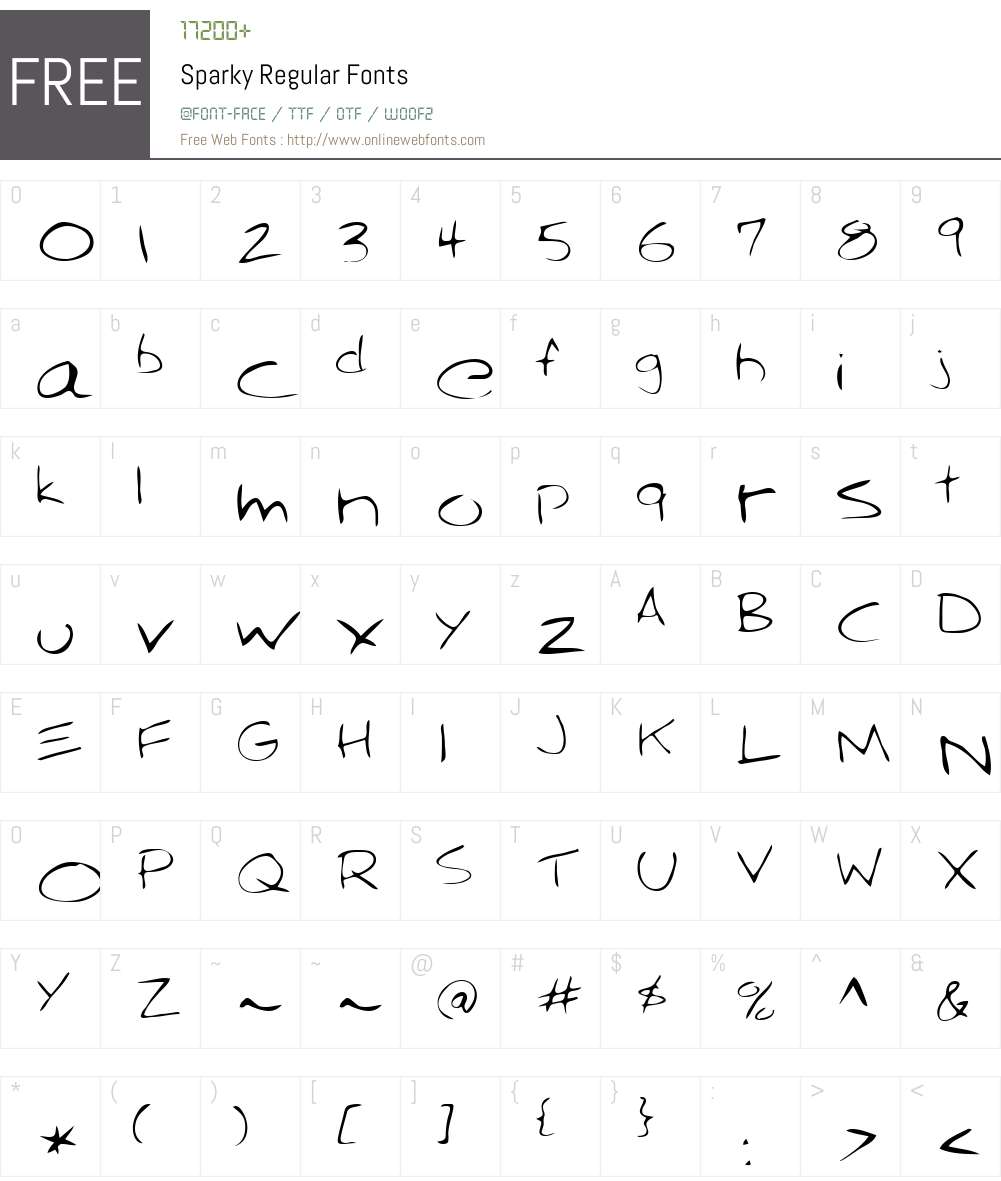 Sparky Font Screenshots