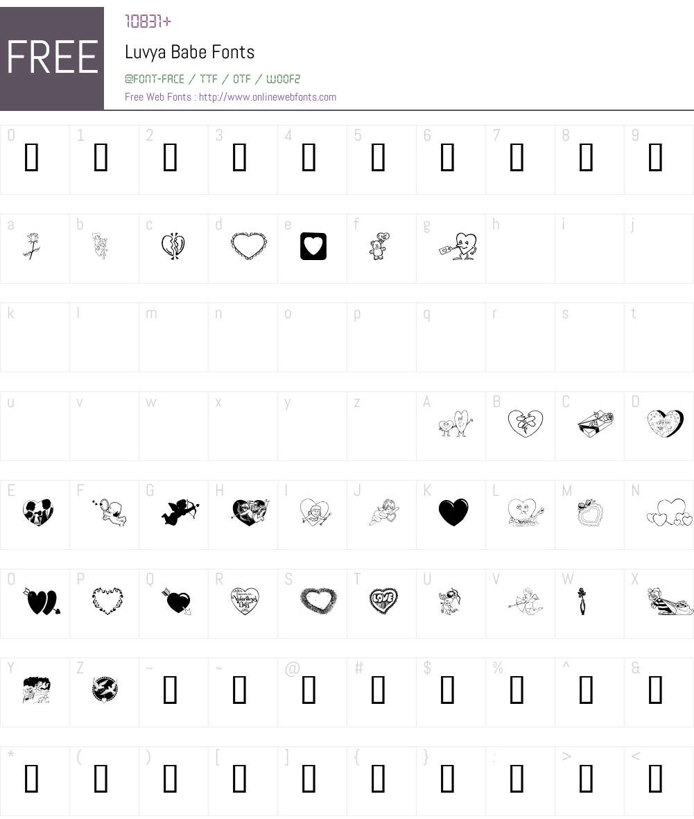 Luvya Babe Font Screenshots