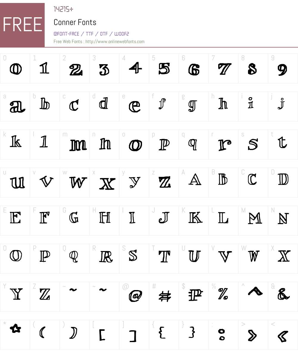 Conner Font Screenshots