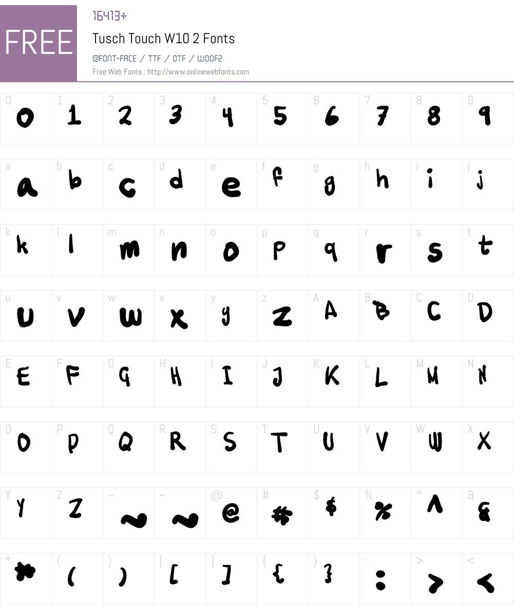 Tusch Touch Font Screenshots