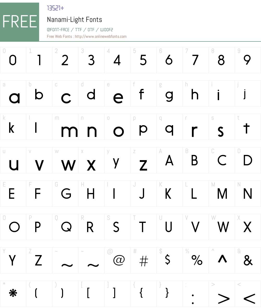 Nanami Font Screenshots
