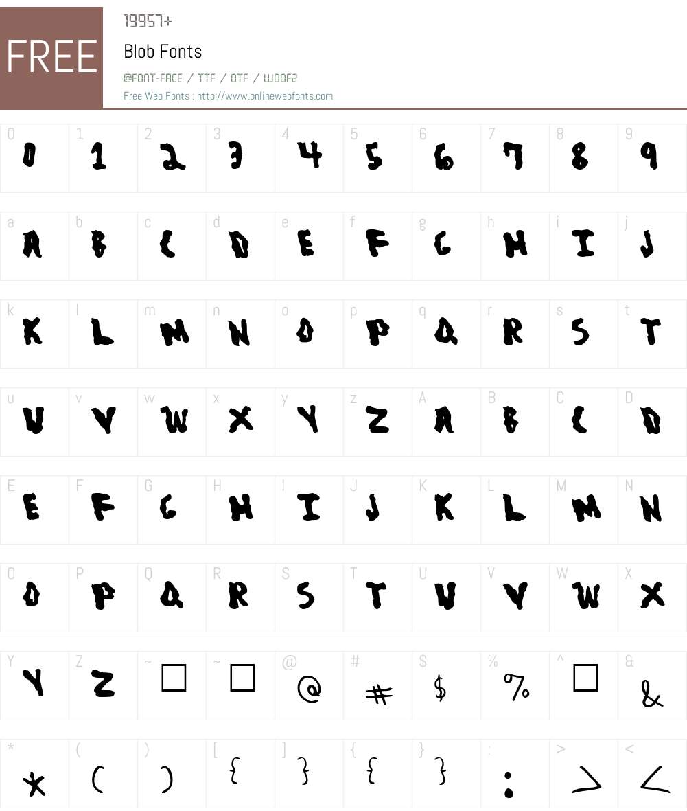 Blob Font Screenshots