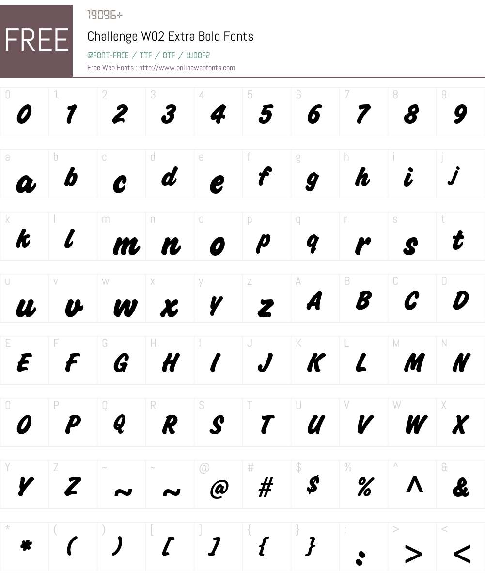 Challenge Font Screenshots