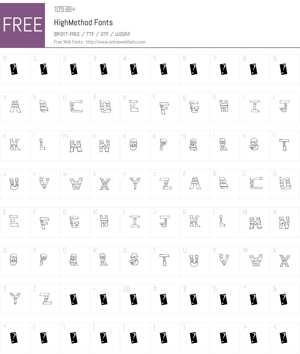 HighMethod Font Screenshots