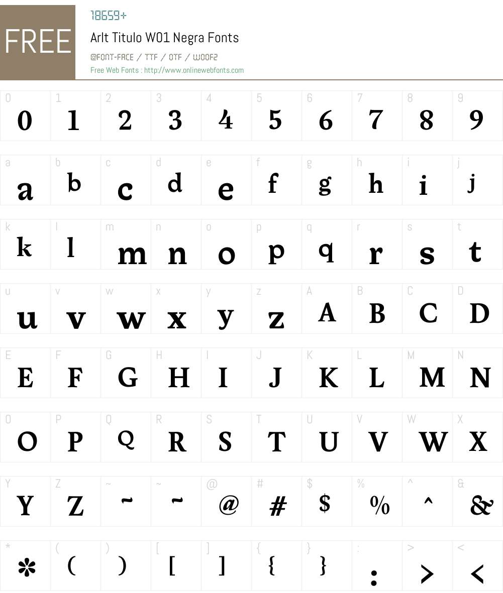 ArltTituloW01-Negra Font Screenshots