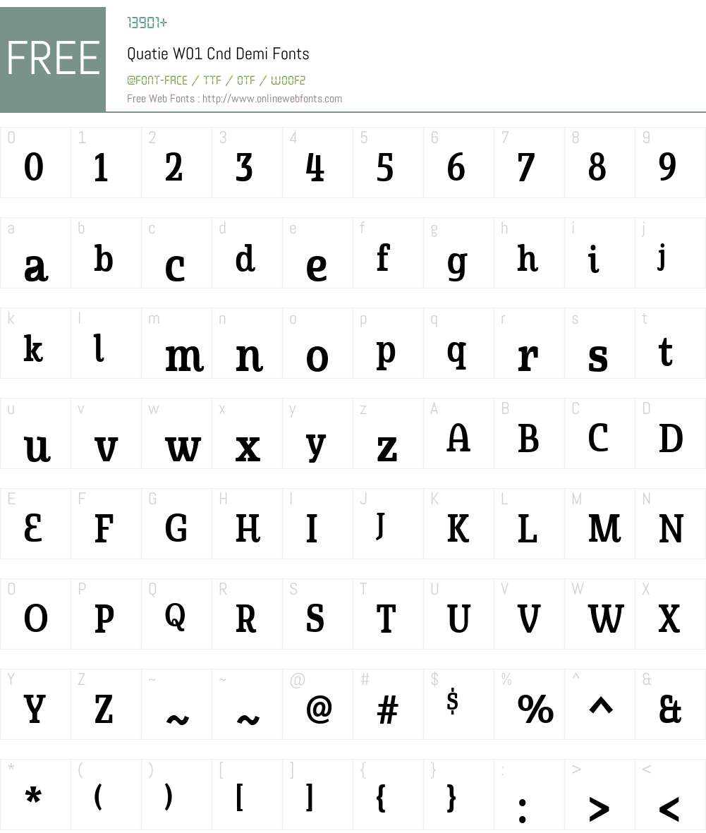QuatieW01-CndDemi Font Screenshots