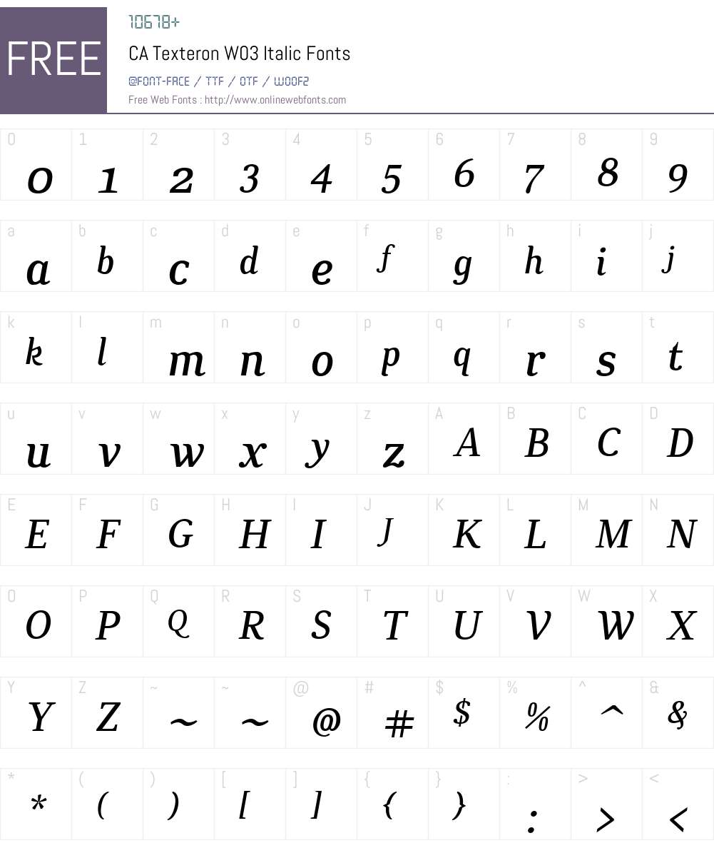 CA Texteron Font Screenshots