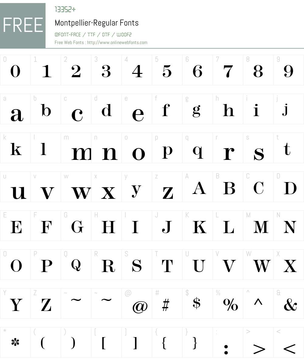Montpellier Font Screenshots