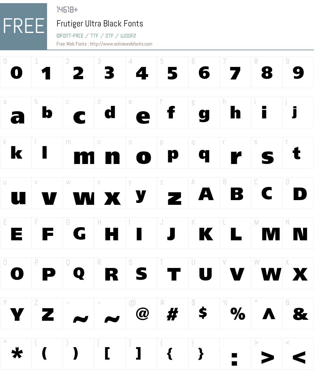 Frutiger Ultra Black 1.001; 052793 Fonts Free Download