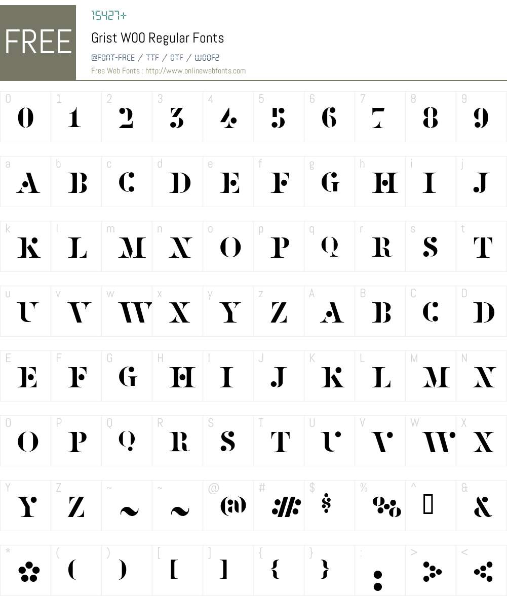 Grist Font Screenshots