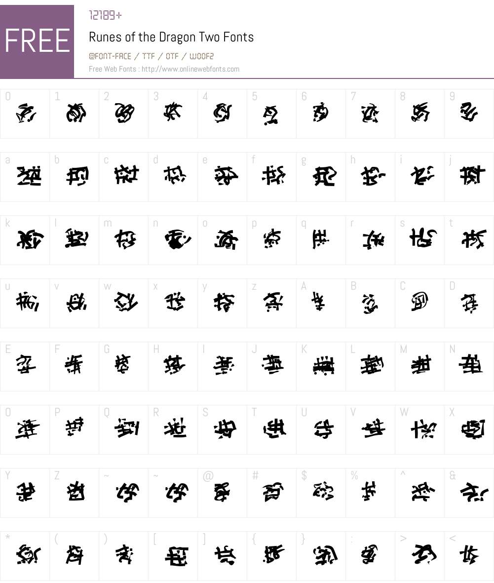 Runes of the Dragon Two Font Screenshots